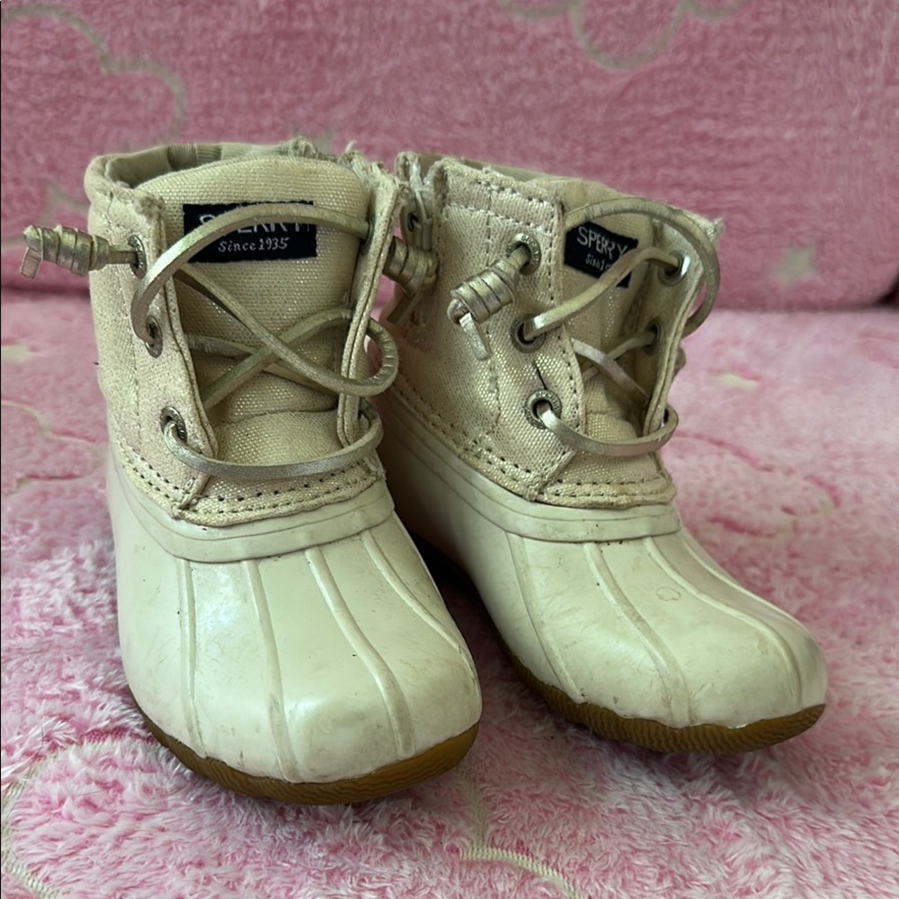 Sperry Cream Rain & Snow Boots with Waterproof Design toddler 7